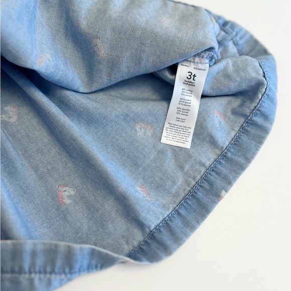 Carter's Light Blue Ruffle Dress with Pink Unicorn Accents Girls 3T - SO Pretty - Picture 4 of 5